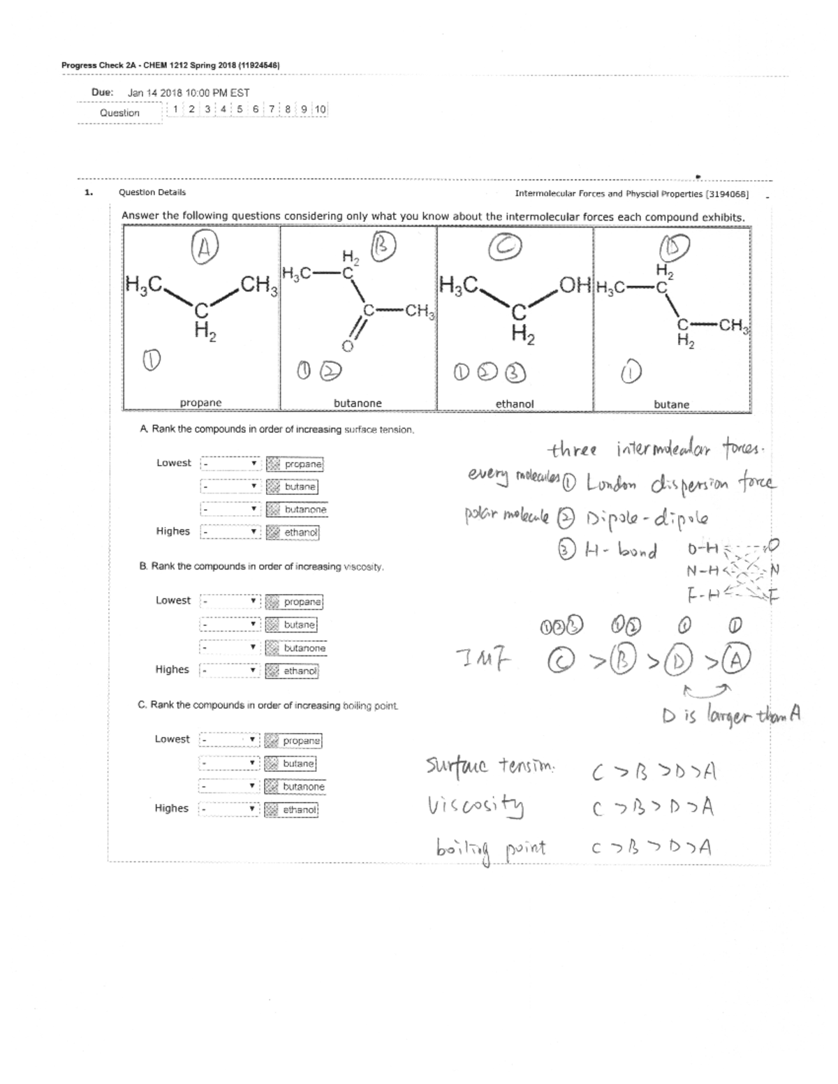 Progress Check 2 - Quiz - Progress Check 2A - CHEM 1212 Spring 2018 ...