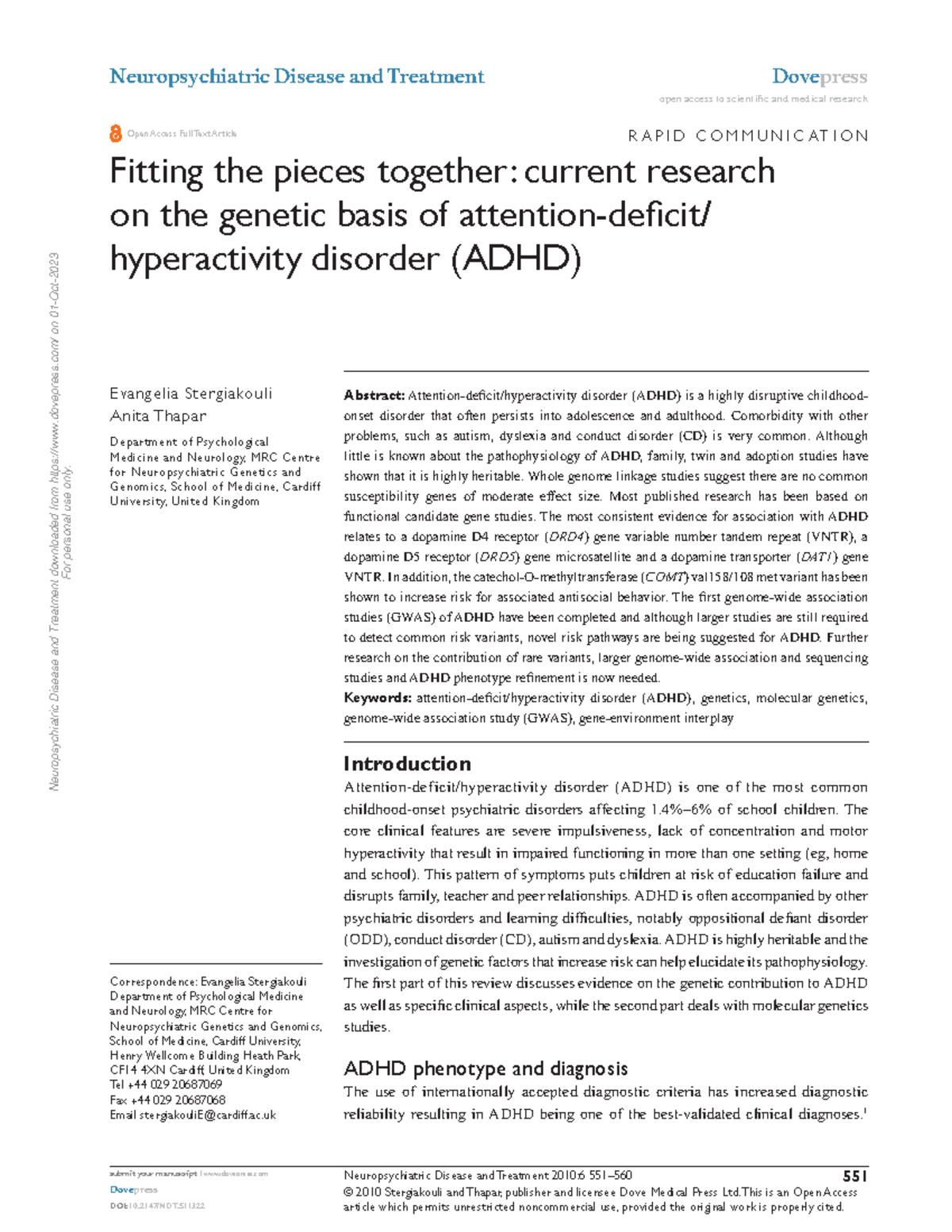 Fitting the pieces together current research on the genetic basis of ...