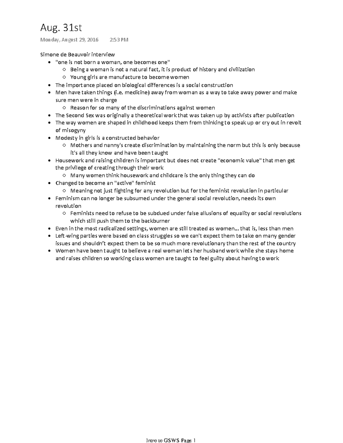 Intro to GSWS - A comprehensive PDF of my lecture notes from the entire ...
