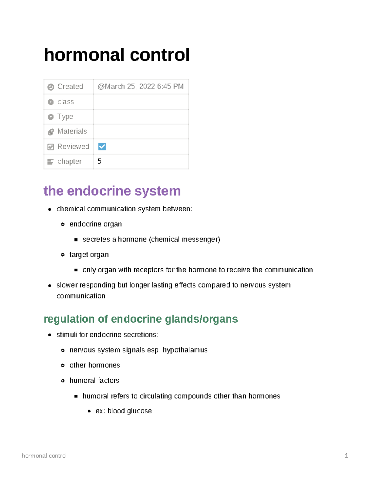 Hormonal control hormonal control Created class Type Materials