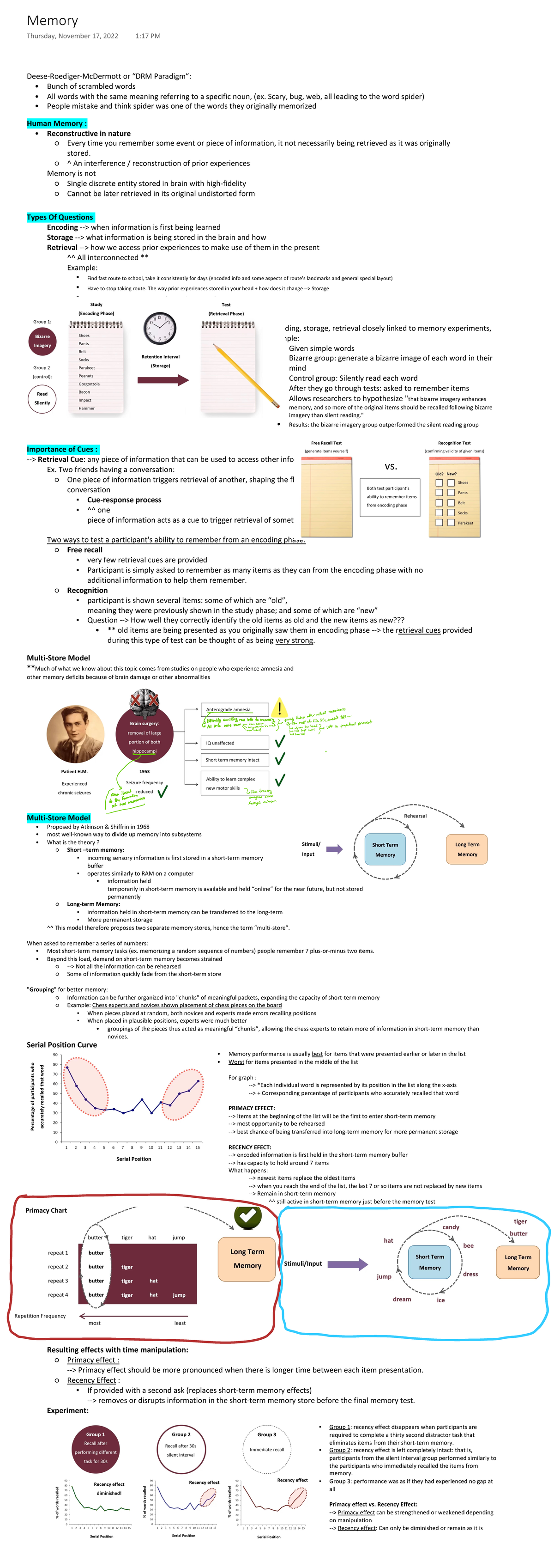 Psych 1x03 Memory module notes - Deese-Roediger-McDermott or “DRM