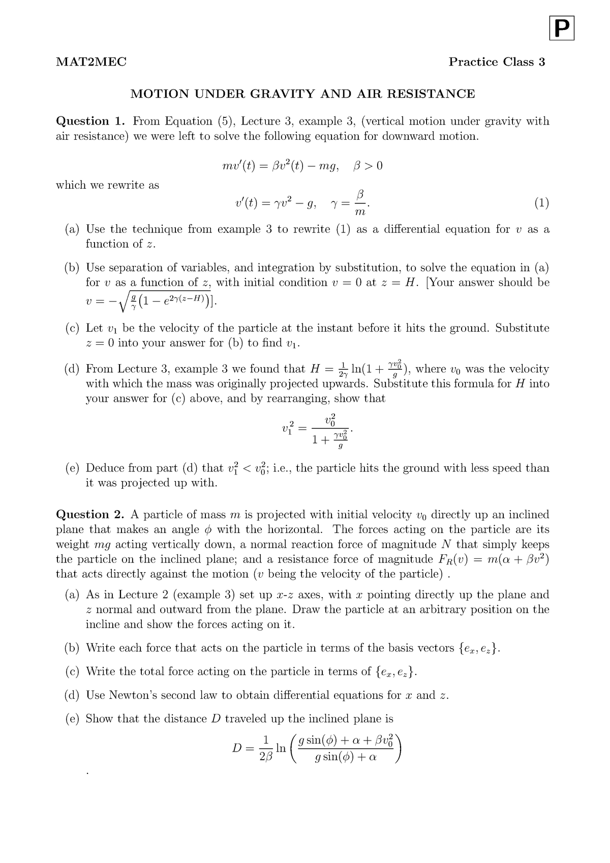 Tutorial Work 3 Questions Solutions Studocu