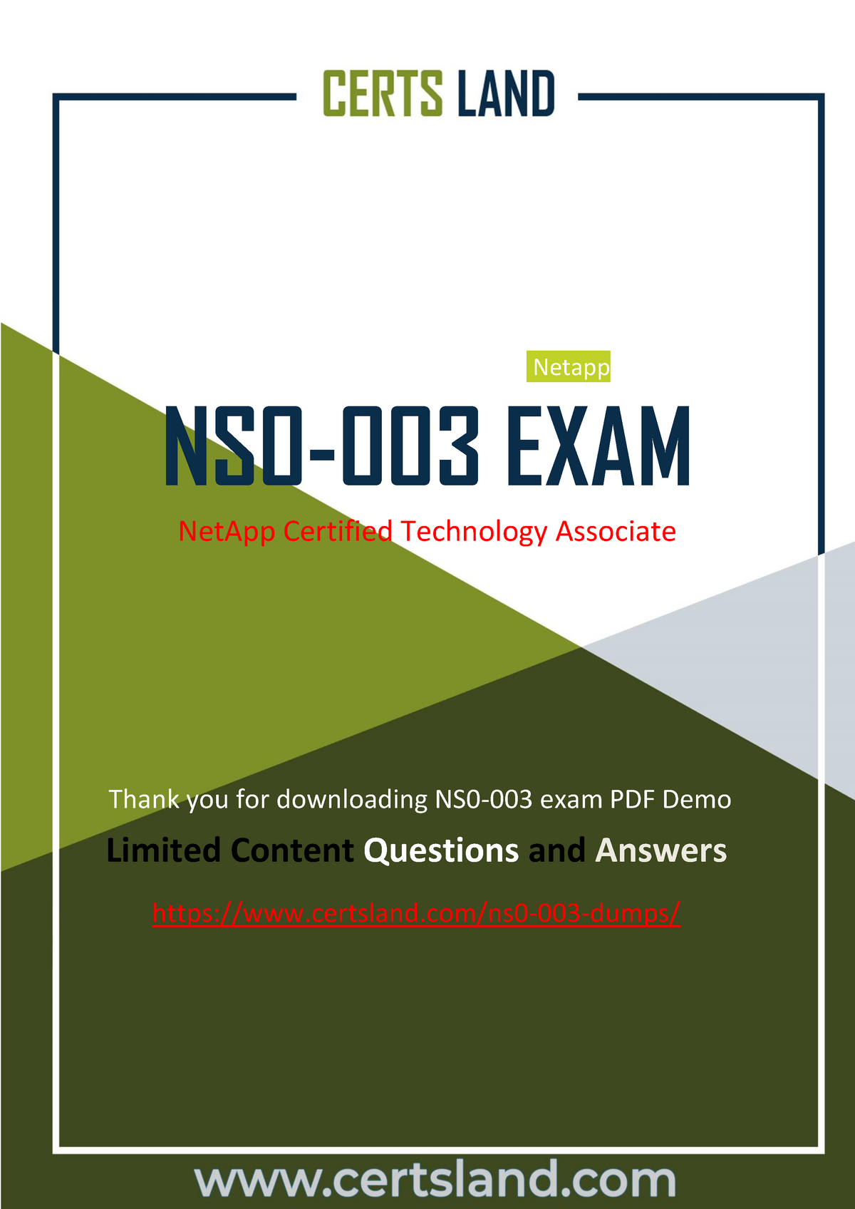 NS0-003 Testking Learning Materials