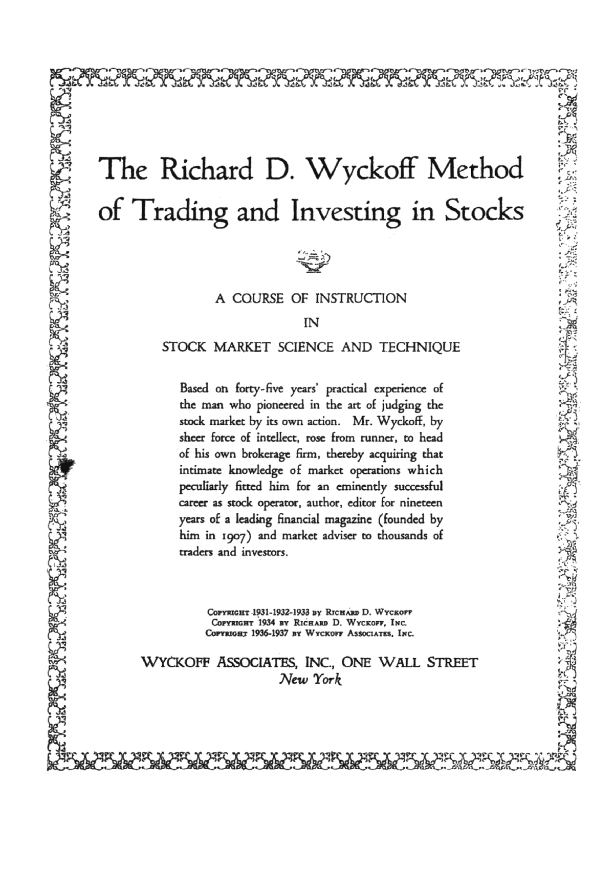 Richard D.Wyckoff - The Richard D.Wyckoff Method of Trading and ...