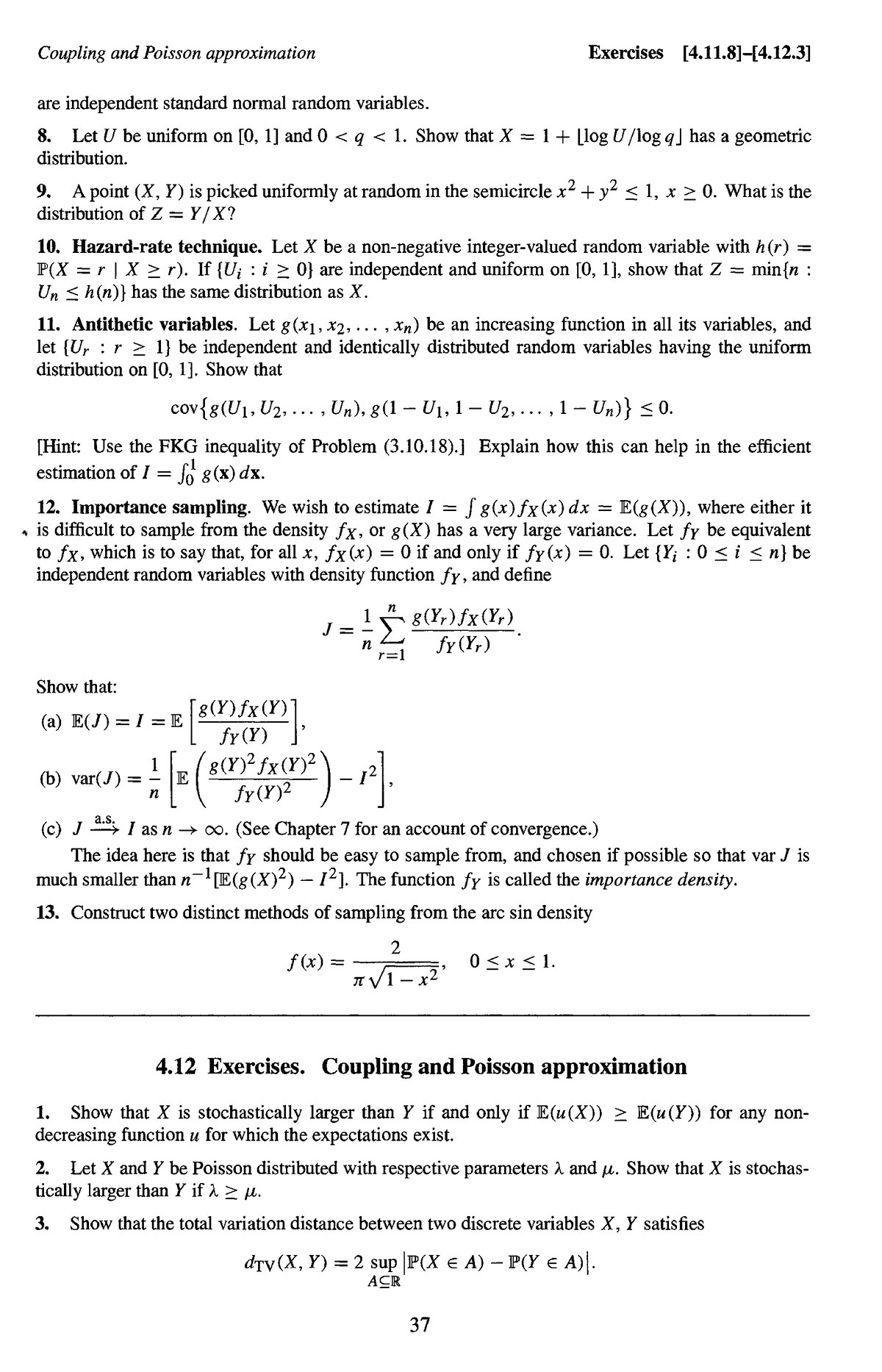 Geoffrey R Grimmett, David R Stirzaker One thousand exercises in-10 ...