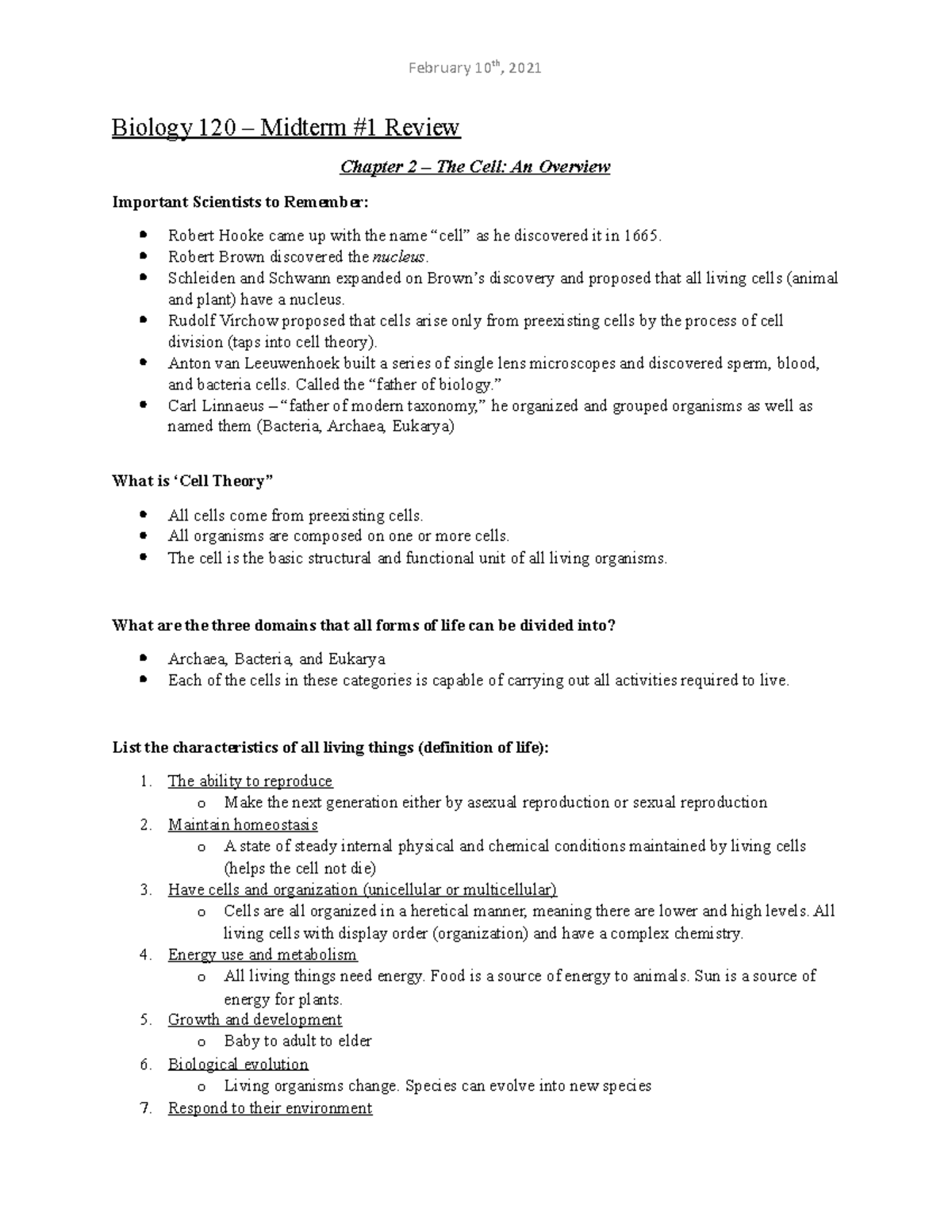 Midterm 1 Review - Unfinished - U of S - Studocu