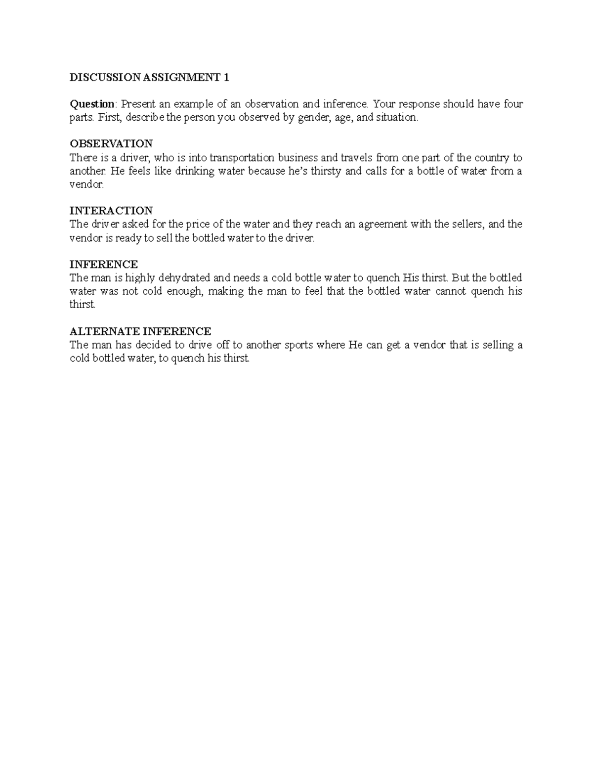 Consumer behavior discussion assignment 1 - DISCUSSION ASSIGNMENT 1 ...