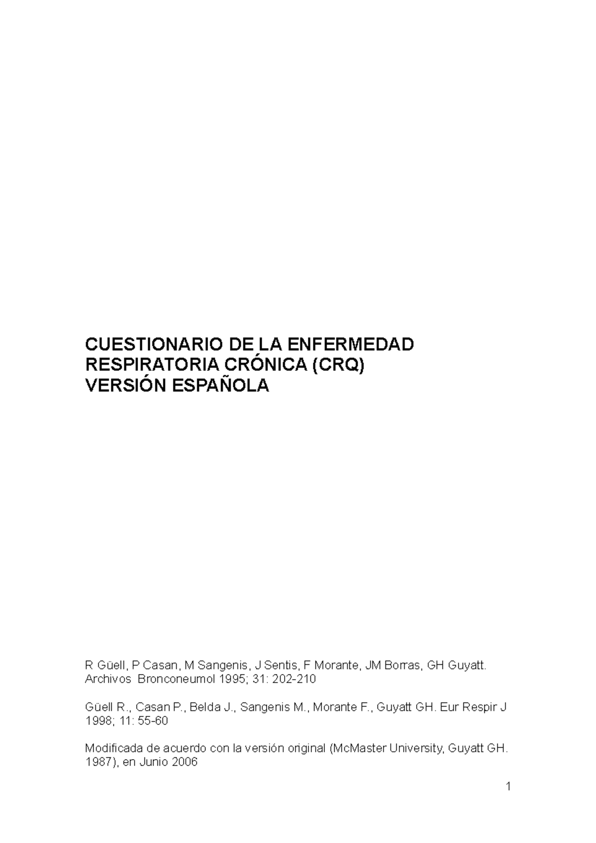 Instructivo CRQD - Cuestionario de salud respiratoria - CUESTIONARIO DE ...
