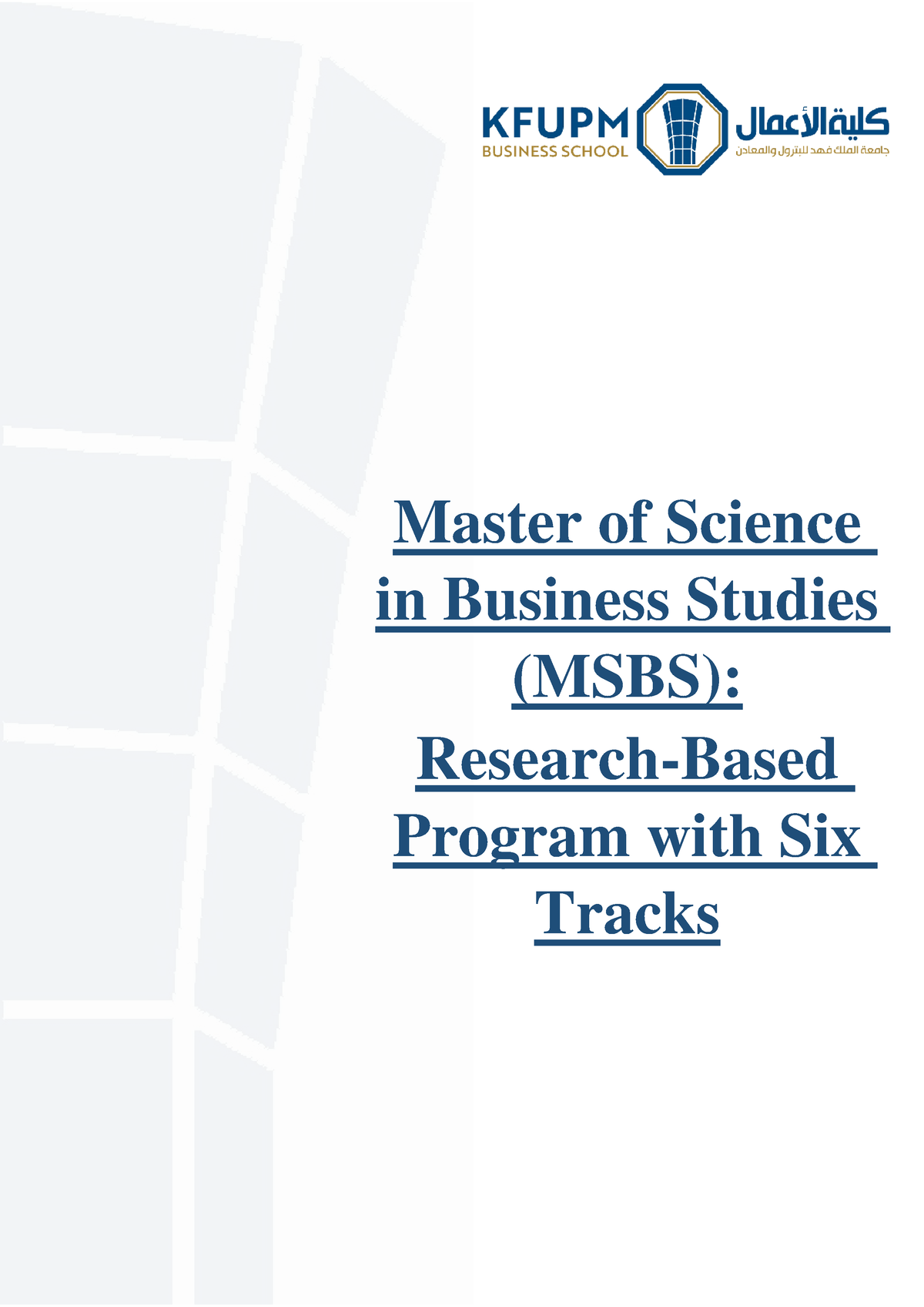 Master Of Science In Business (MSBS) - V1 - Master Of Science In ...