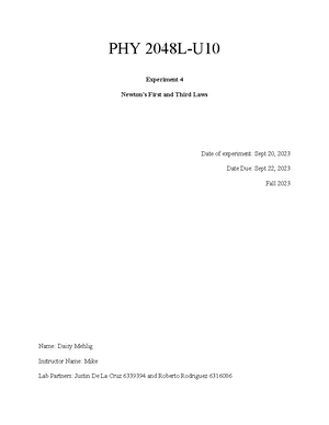 Neyssa exam sheet - PHY 2053 - Studocu