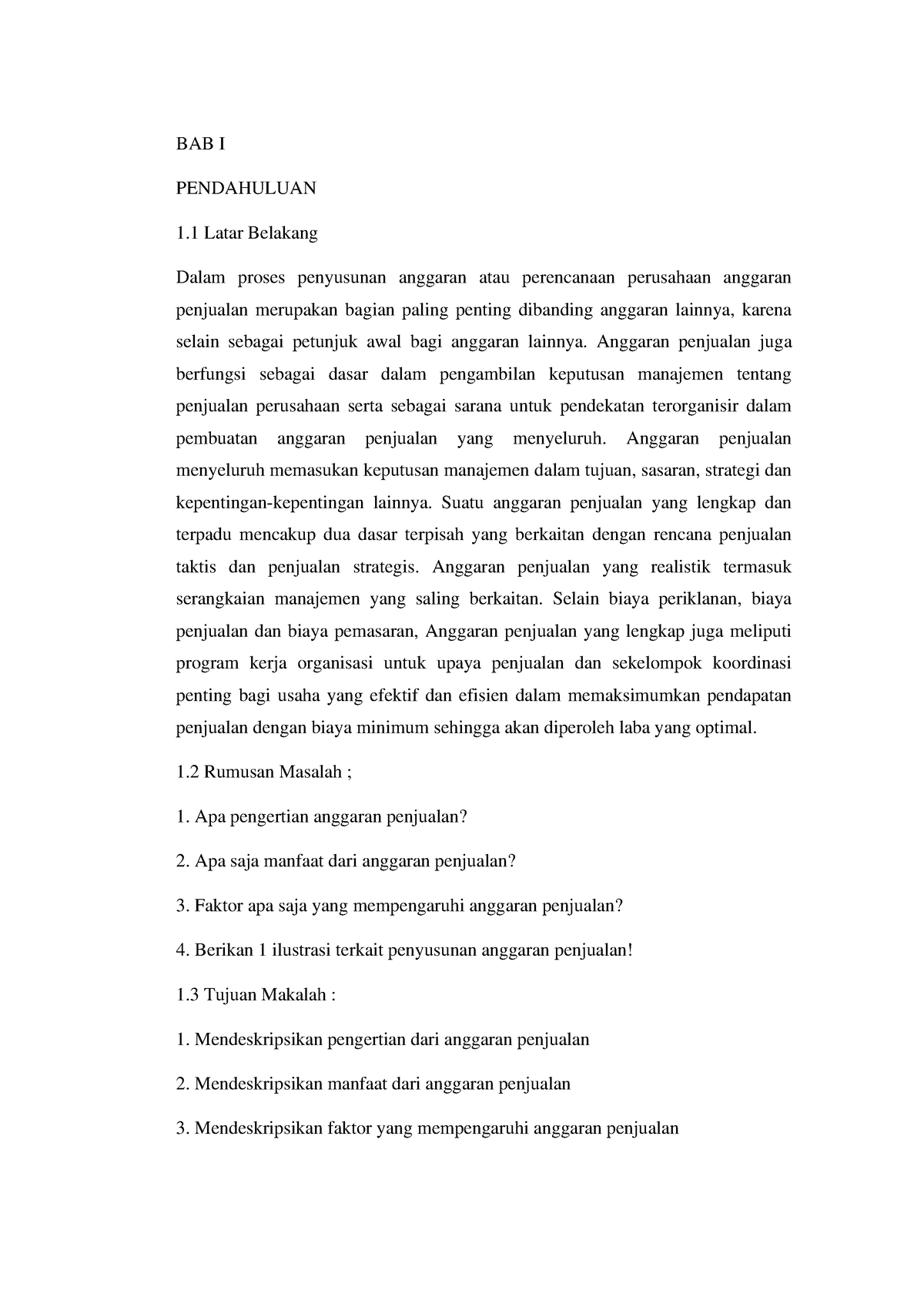 (80)materi Anggaran Penjualan - BAB I PENDAHULUAN 1 Latar Belakang ...