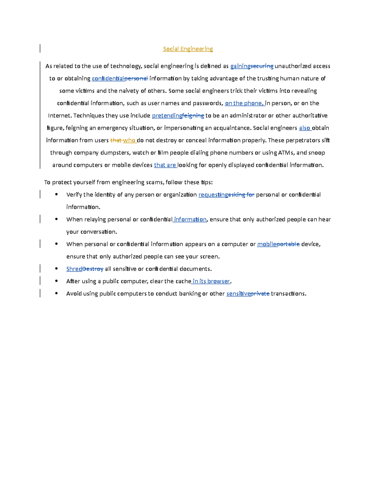 Apply 8-1 Social Engineering Reviewed - Social Engineering As related ...