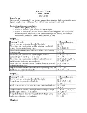 Study Guide Managerial Accounting Test 2 - Study Guide Accounting Test ...