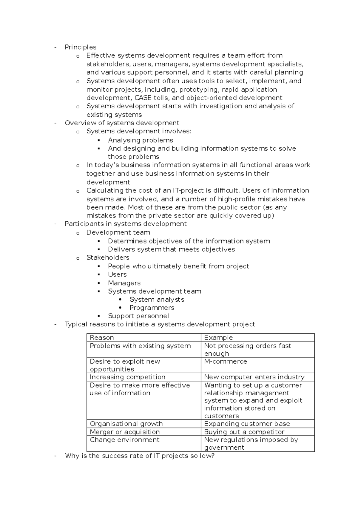 Chapter 11 - Principles o Effective systems development requires a team ...