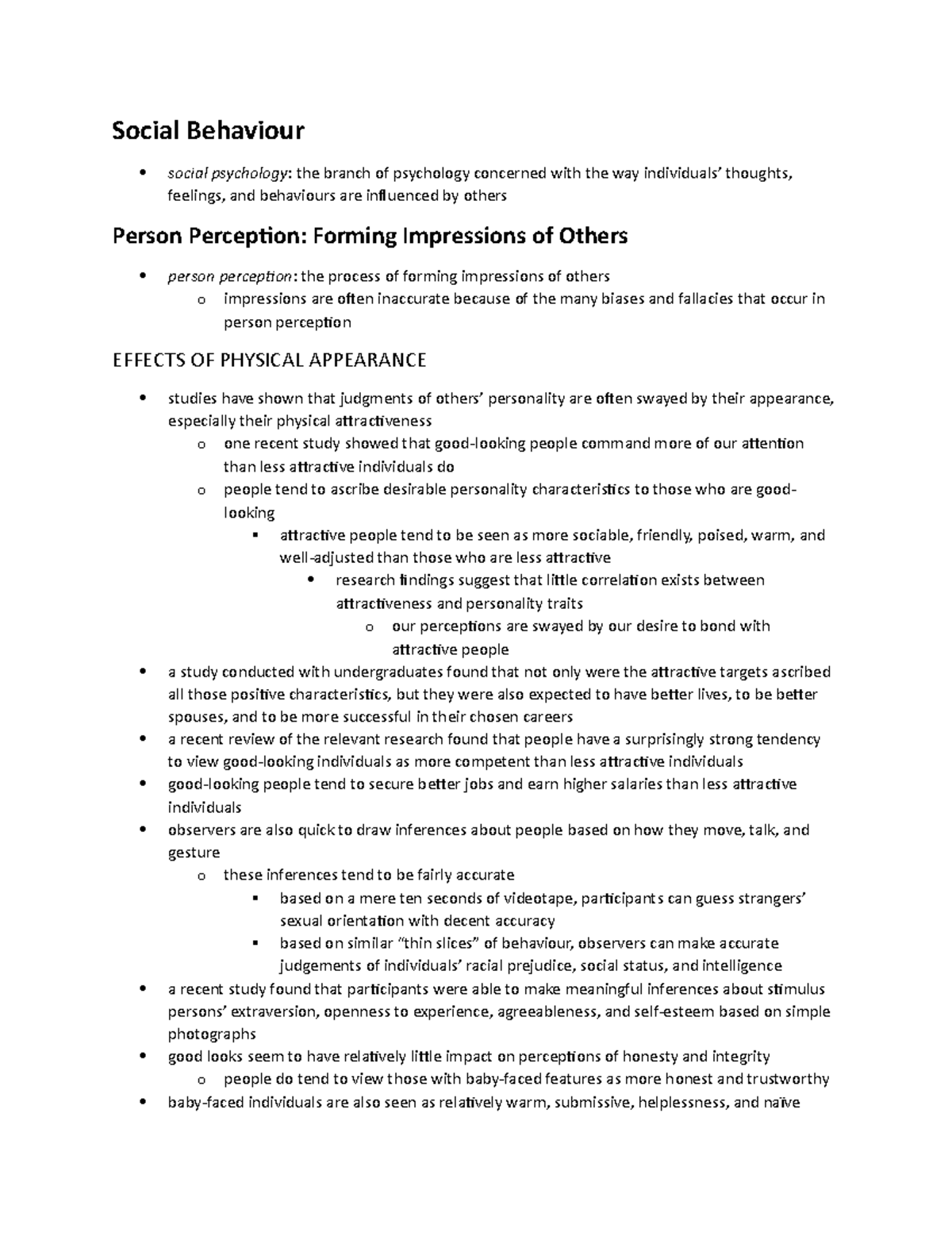 Unit 10 - Unit 10 - Social Behaviour Social Psychology : The Branch Of ...