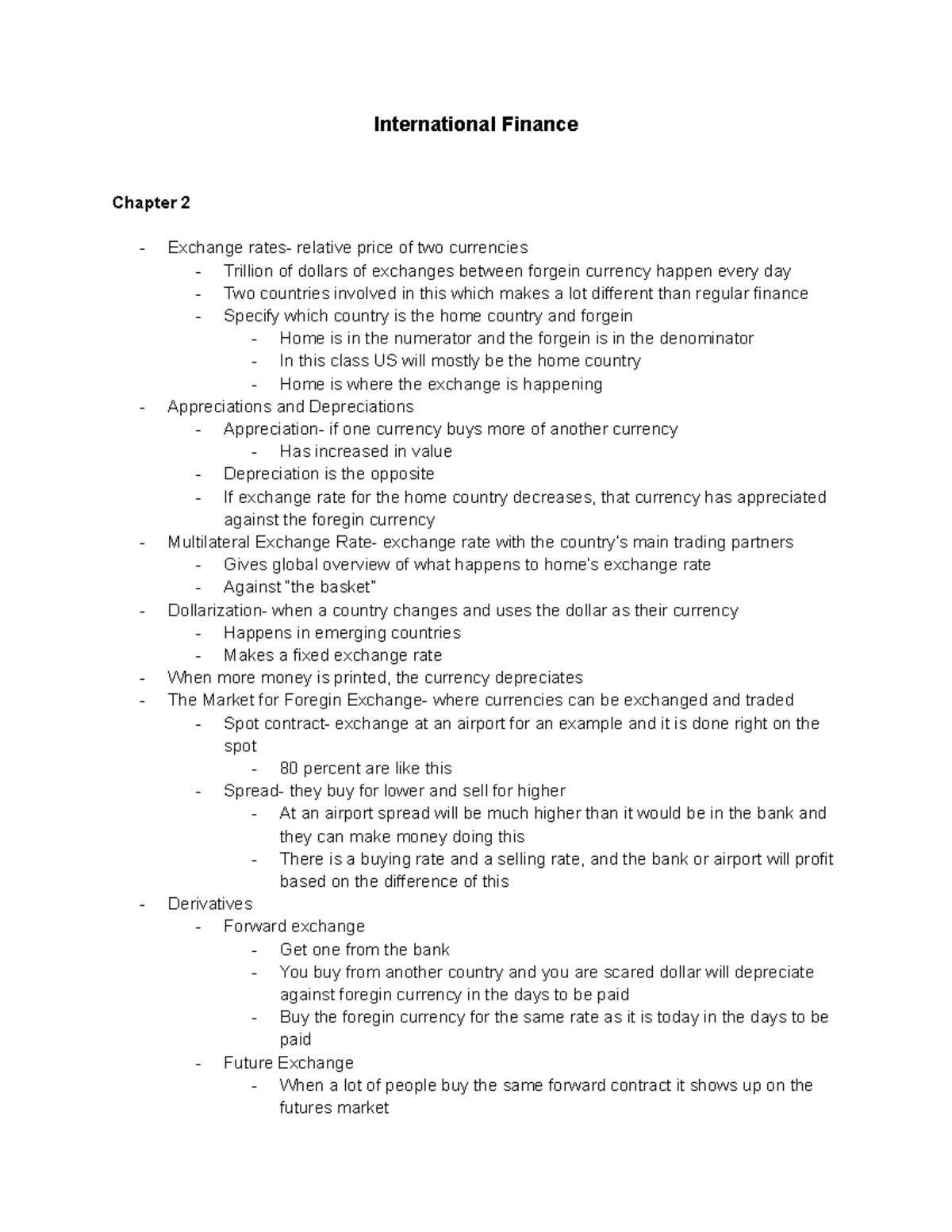 International Finance - International Finance Chapter 2 Exchange rates ...