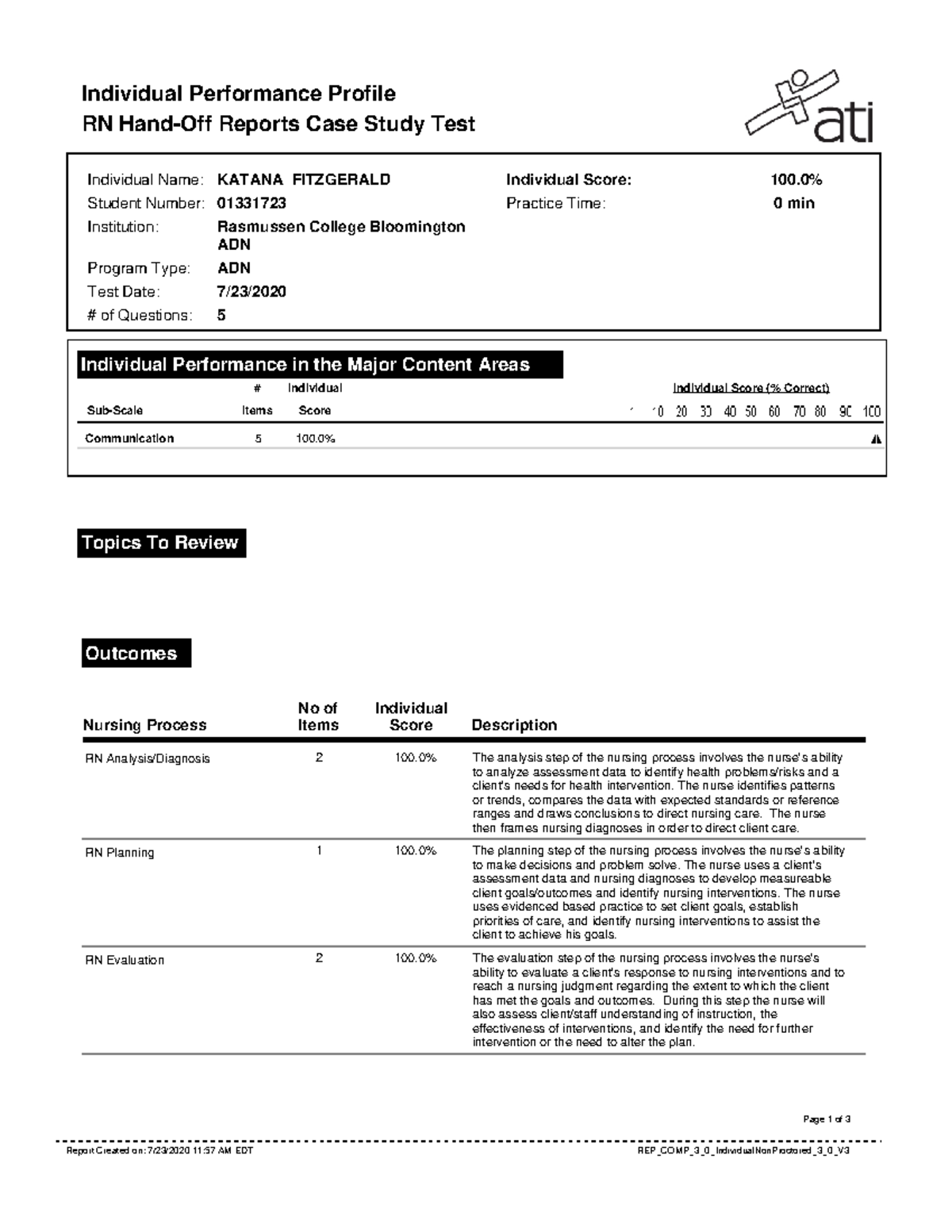 ati video case study hand off report