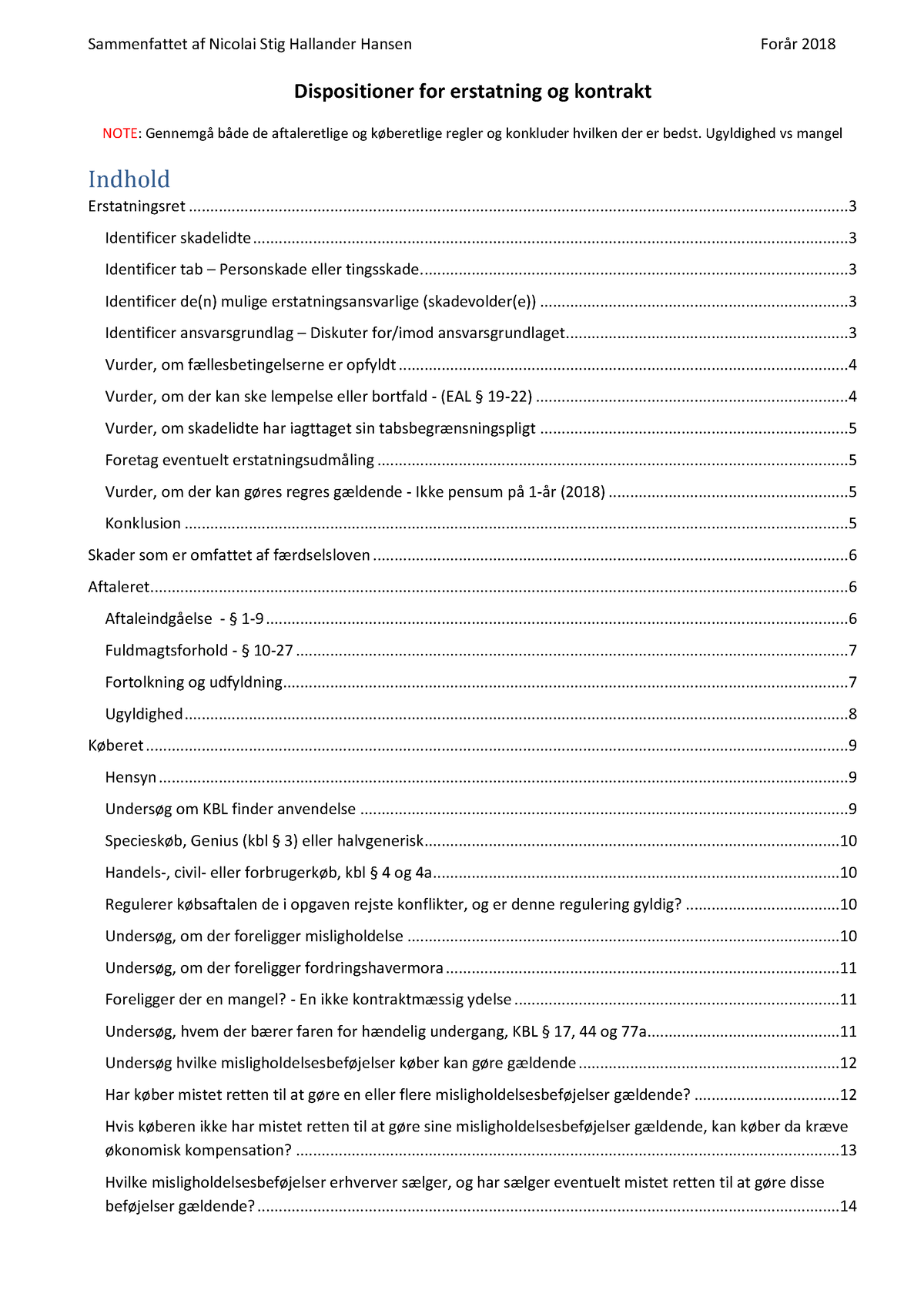 Dispositioner For Erstatning Og Kontrakt - Ugyldighed Vs Mangel ...