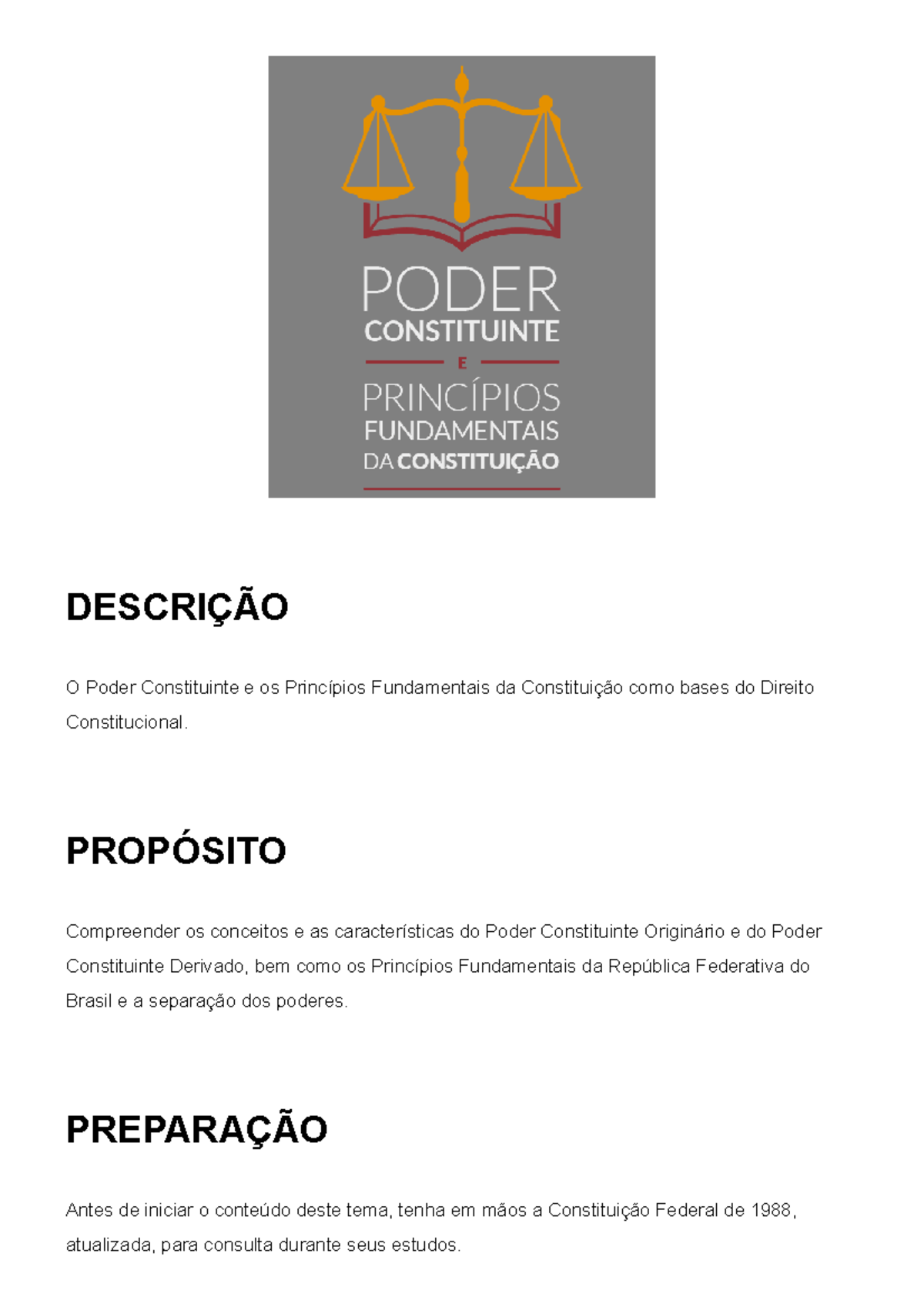 Poder constituinte e princípios fundamentais da Constituição tema 2 ...