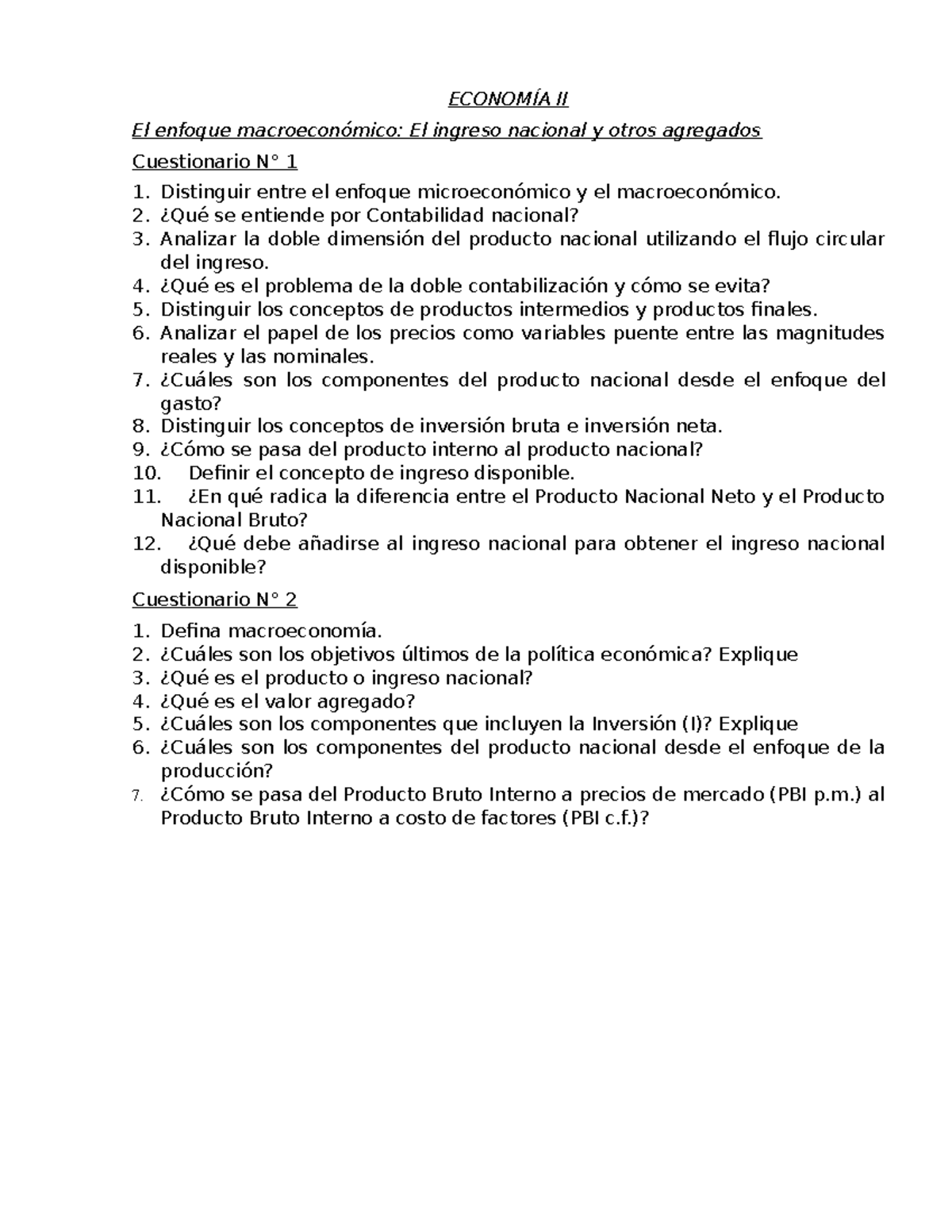 Economía Ii Cuestionarios Capítulo 11 Economia EconomÍa Ii El Enfoque