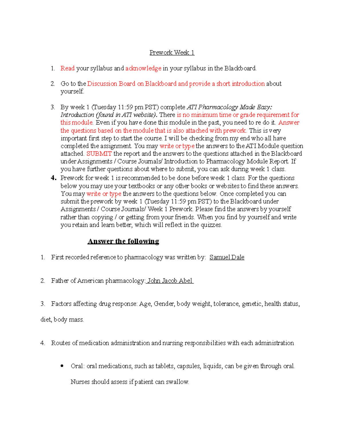 Pharm week 1 rev8 Spring 1 2021 (1) copy - Prework Week 1 Read your ...