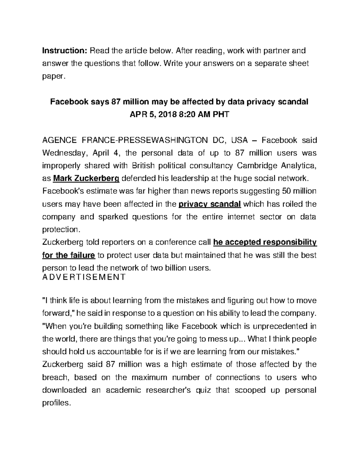 Chapter+4+Actvity - Ultimately, John Paul teaches, "to ask about the ...