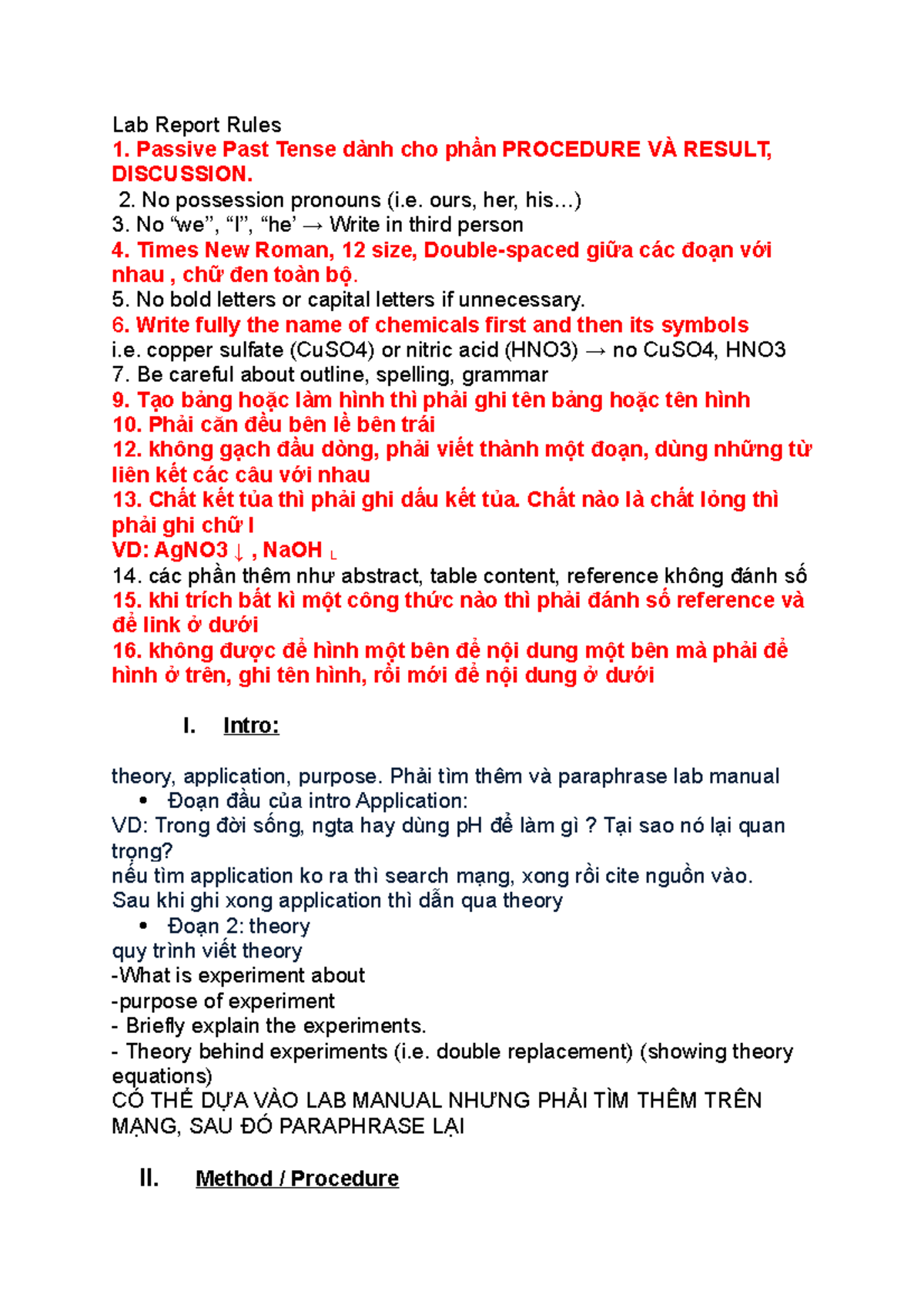 Góp ý lab report - Lab Report Rules Passive Past Tense dành cho phần ...