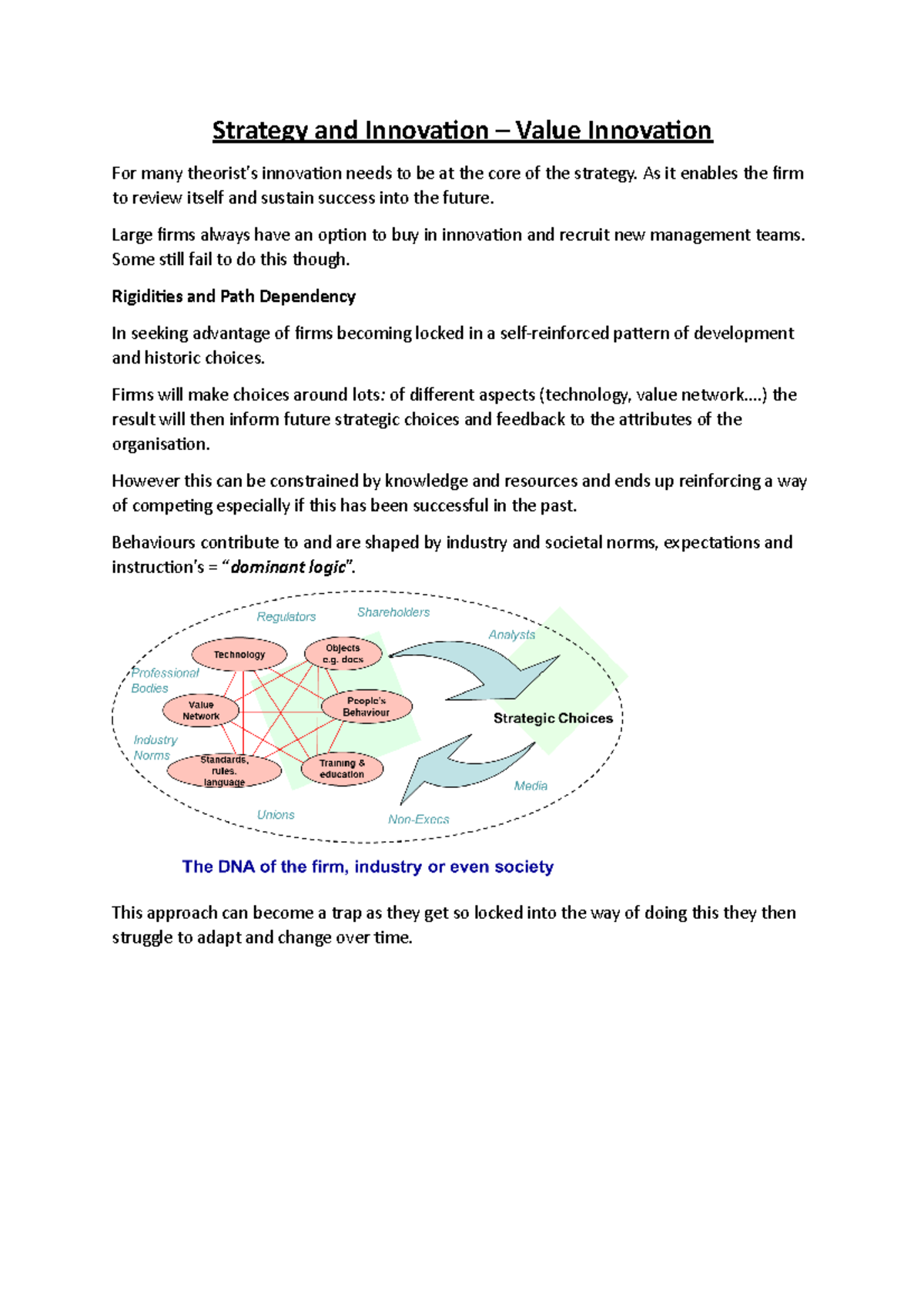 7. value innovation - Lecture notes 7 - Strategy and Innovation – Value ...