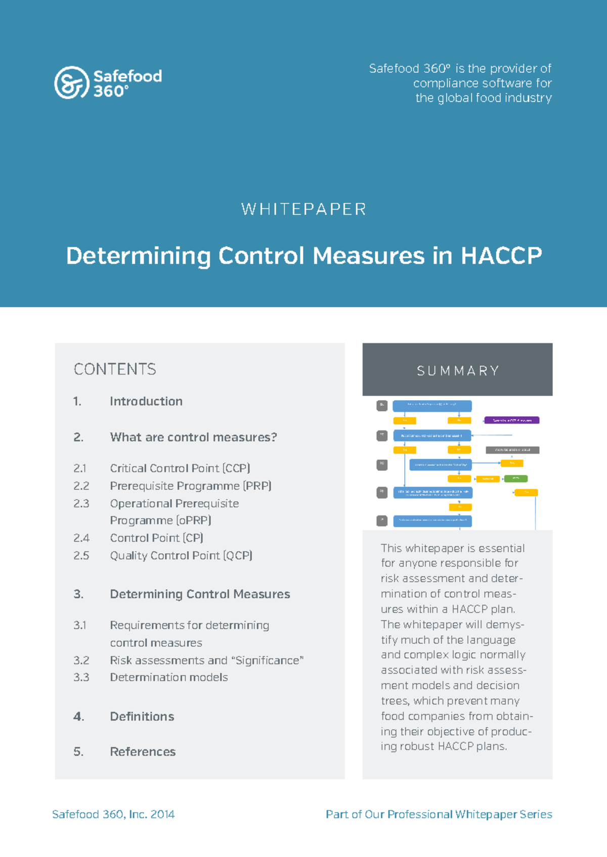 Determining control measures in Haccp - S U M M A R Y This whitepaper ...