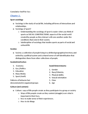 Kin 2250 - A mix a textbook notes and lecture notes - Kin 2250 Chapter ...
