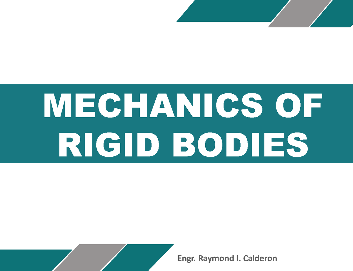 Fundamentals of Mechanics of Rigid Bodies - MECHANICS OF RIGID BODIES ...