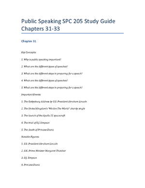 Public Speaking SPC 205 Study Guide Chapters 16-18 - Public Speaking ...