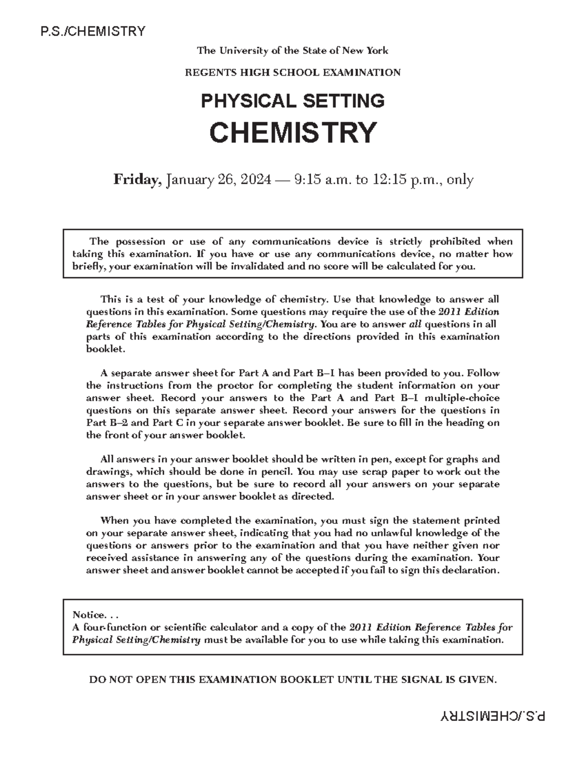 Chem12024-exam - aaa - P./CHEMISTRY P./CHEMISTRY The University of the ...