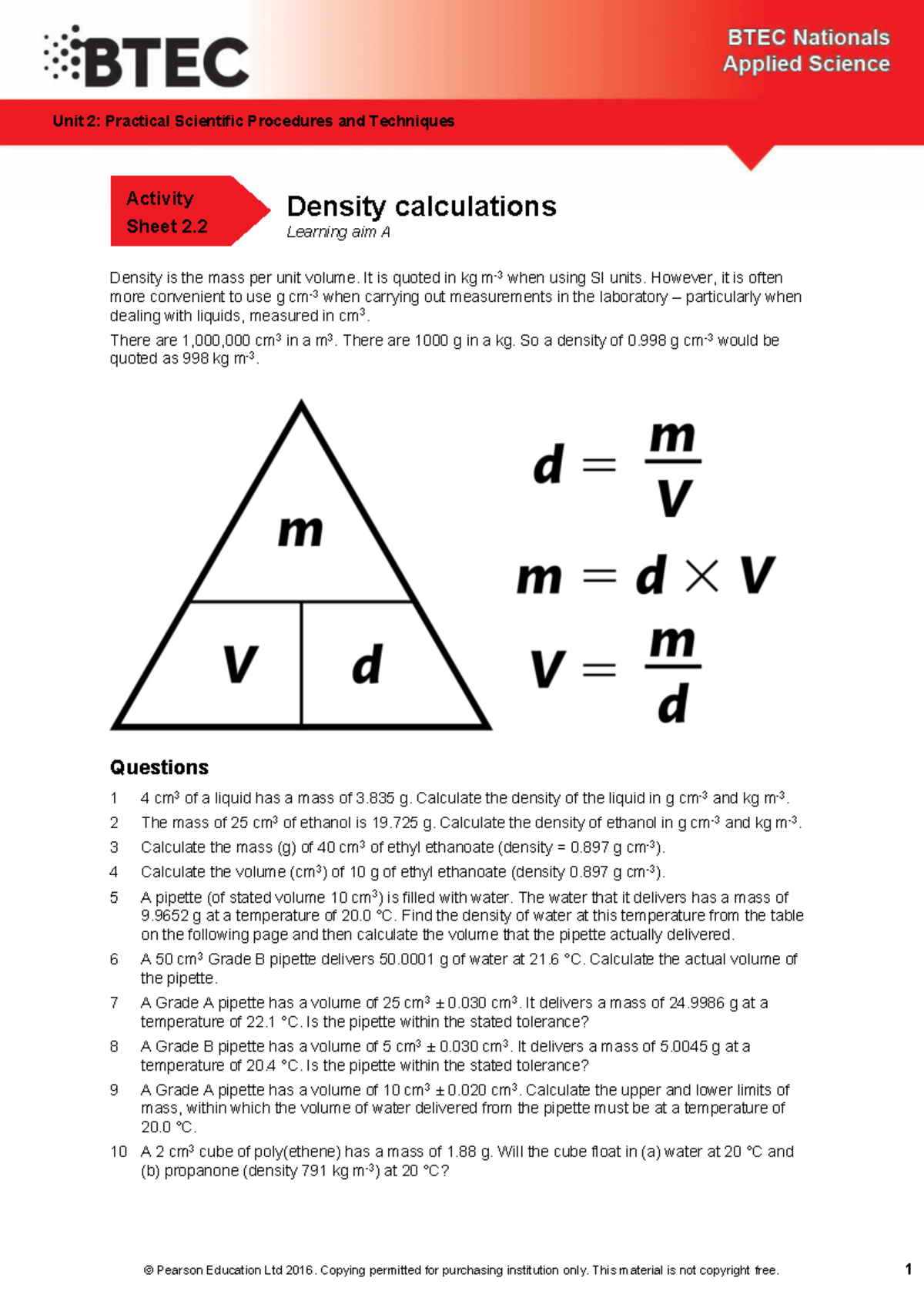 Act 211.211 density calculations heloo for - bio21 - science - StuDocu With Science 8 Density Calculations Worksheet