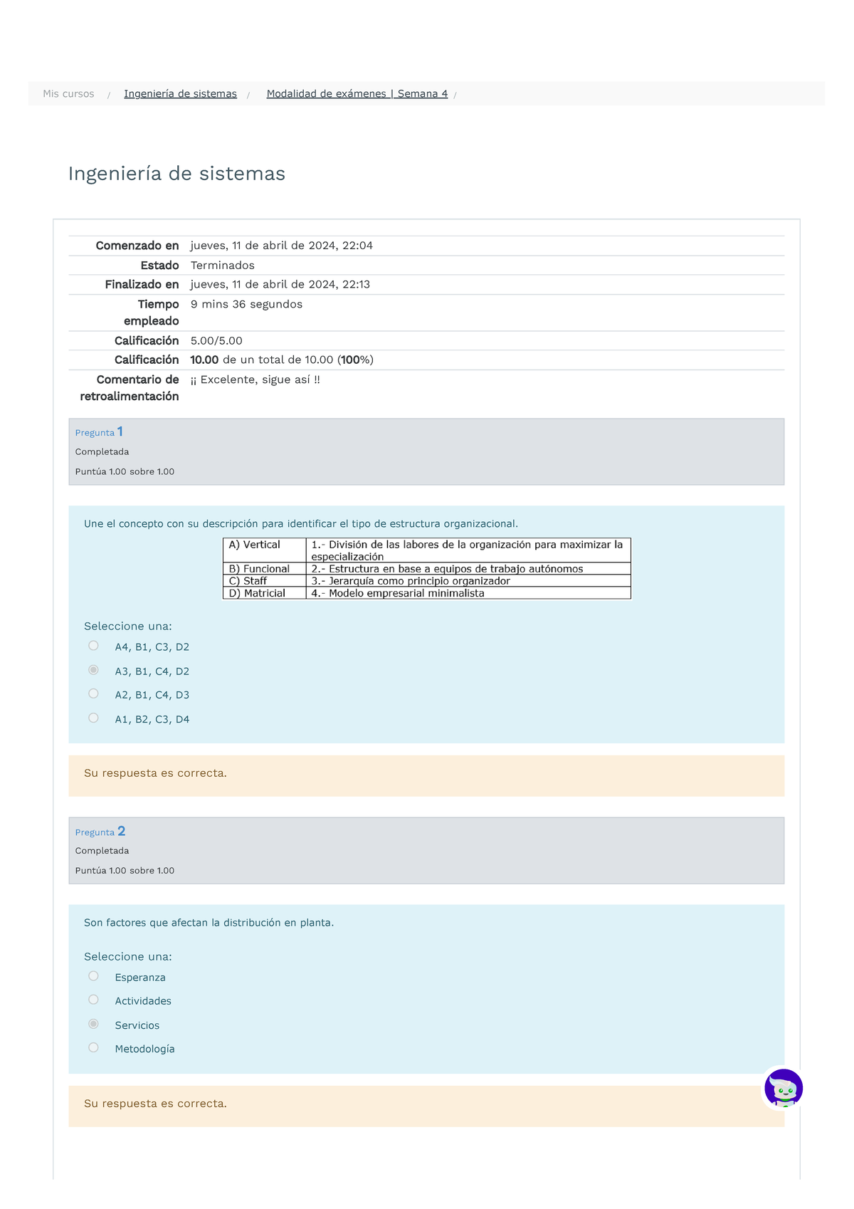 Examen Semana Cal Ingenier A De Sistemas Comenzado En Jueves