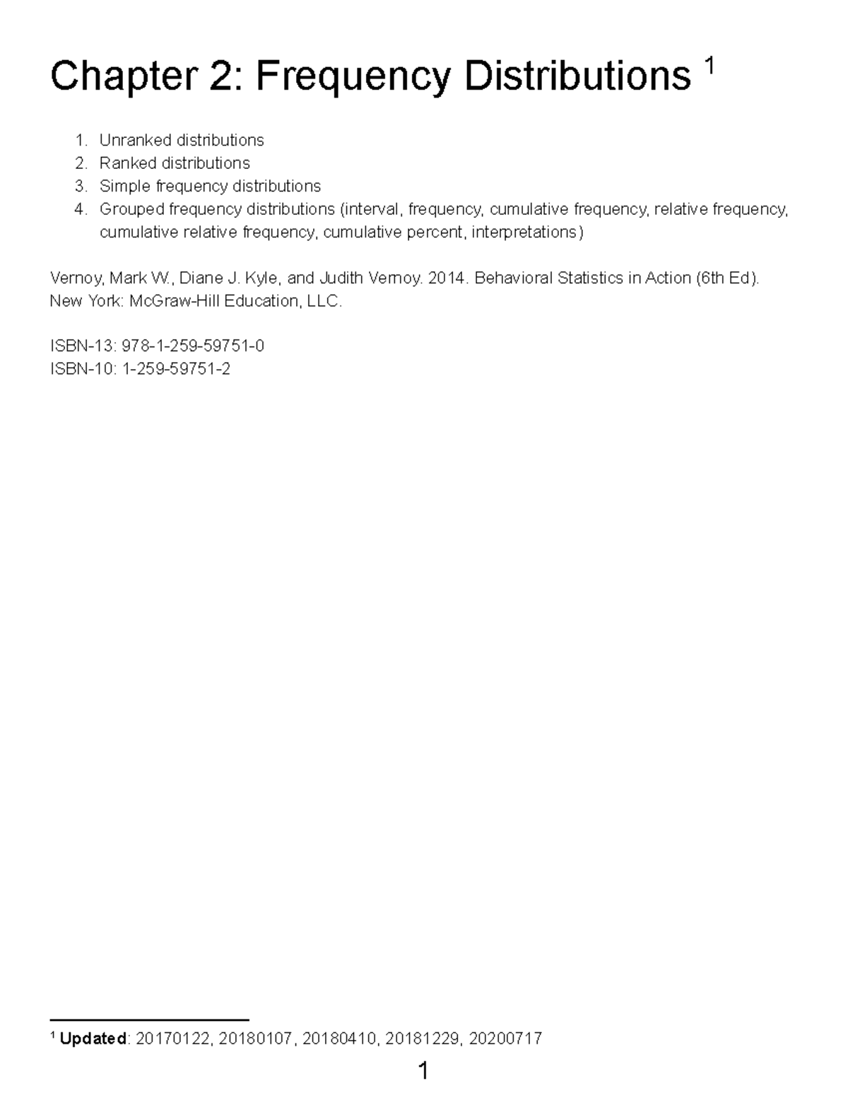 Copy of chapter 02-handout - Chapter 2: Frequency Distributions 1 ...