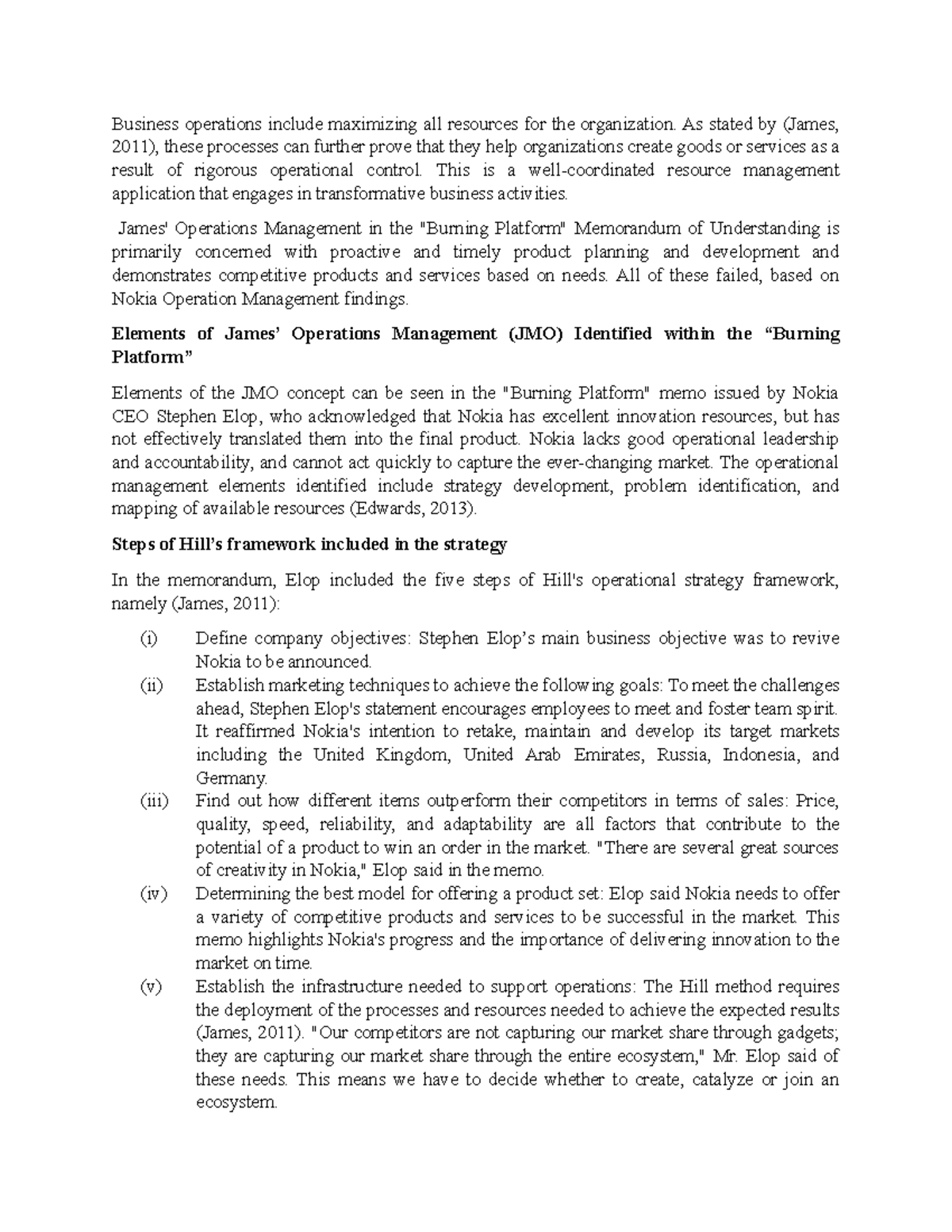BUS 5116 Discussion Assignment UNIT 1 - Business operations include ...