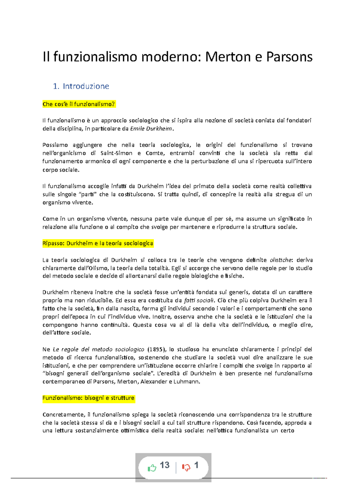 Funzionalismooriginiparsonsemerton compress Il funzionalismo