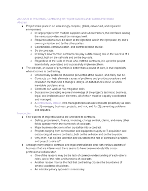 Module 1 Reading 2 Notes - Chapter 2 Project Types and Their ...