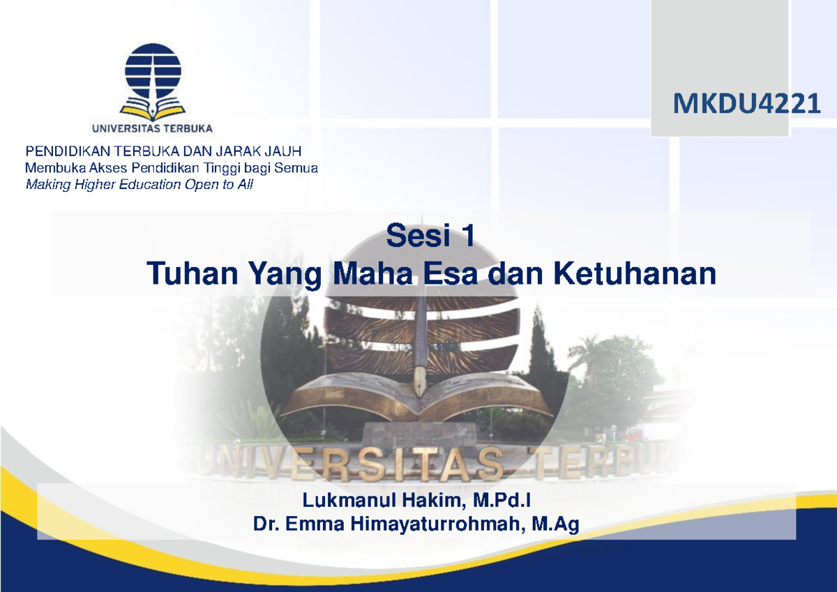 Sesi 1Materi MKDU 4221 PAI 2019 PPt - PENDIDIKAN TERBUKA DAN JARAK JAUH ...