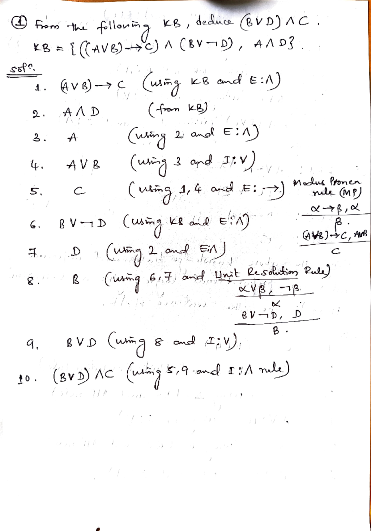 Problems on inference of prop logic - Artificial intelligence /ML - 4 ...