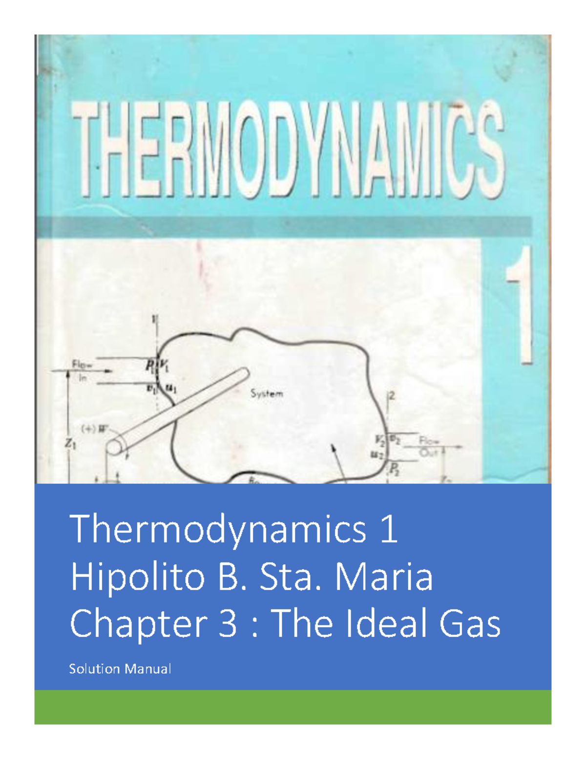 361020207 Chapter 3 Solution Manual - Thermodynamics 1 Hipolito B. Sta ...