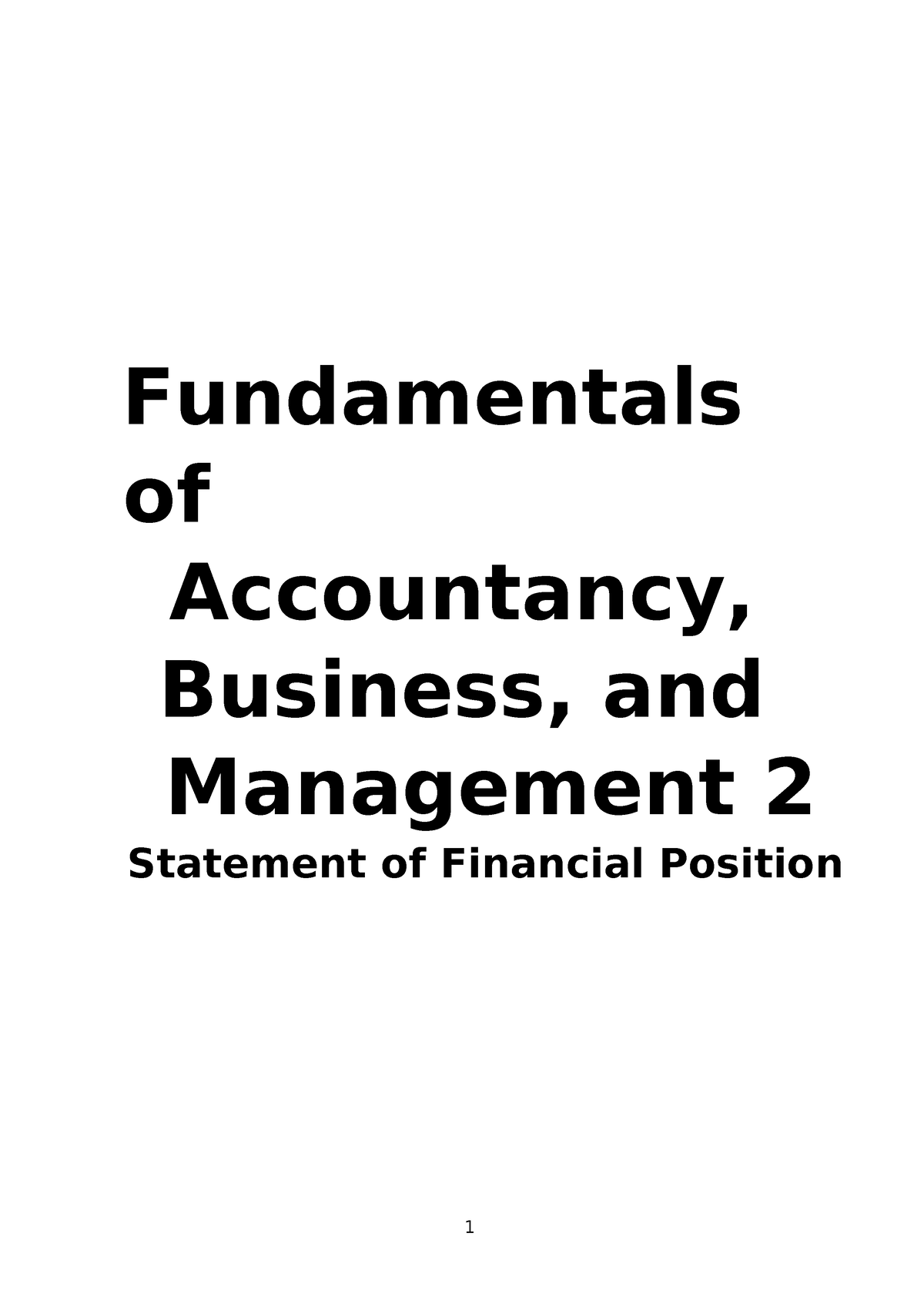 FABM2-M1-edited - FABM2 - Fundamentals Of Accountancy, Business, And ...