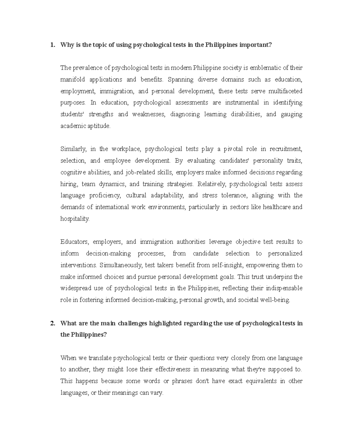 Psych Assessment Journal - Why is the topic of using psychological ...
