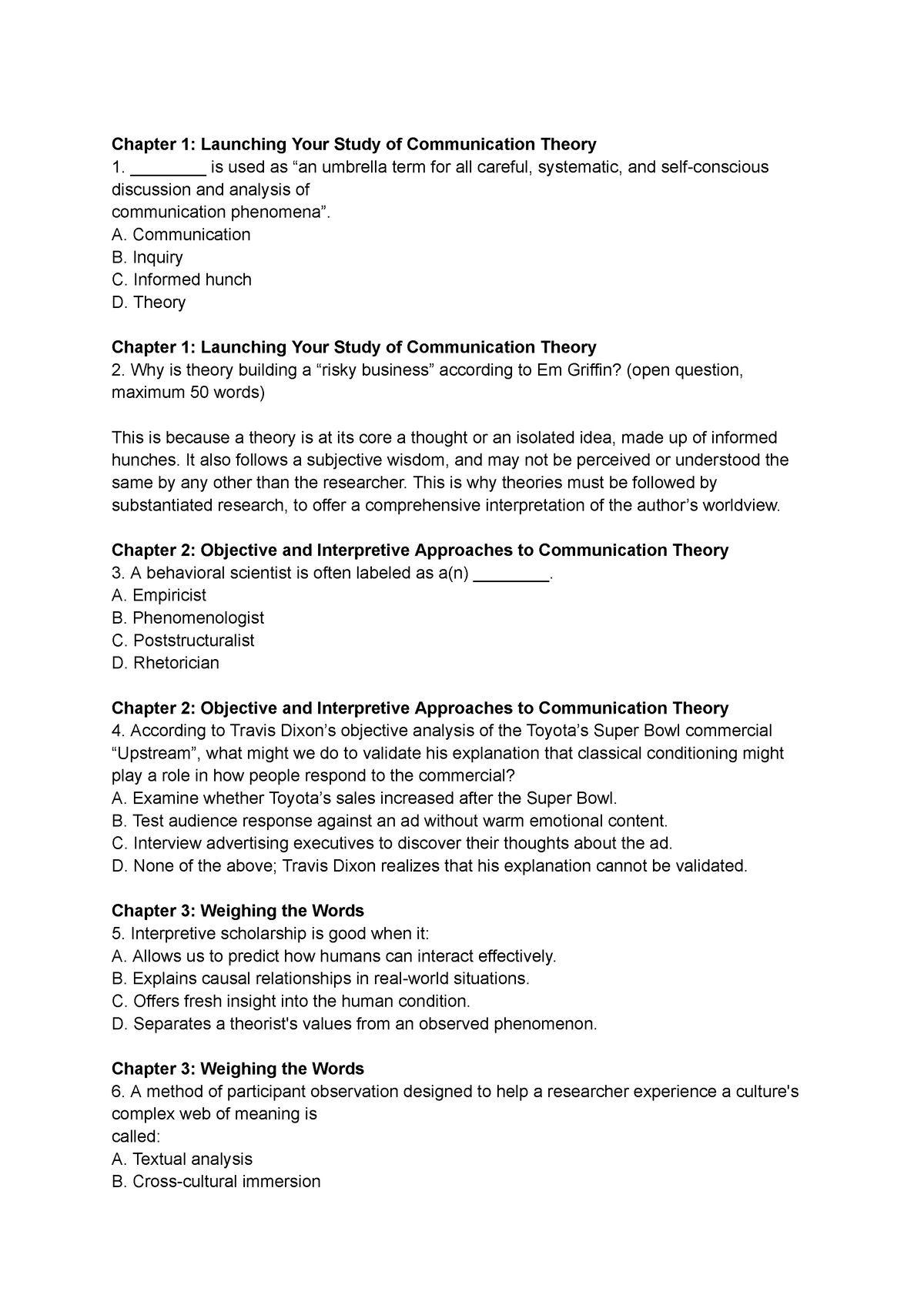 ICS Mock Exam - Mock For The Final Examination Of Introduction To ...