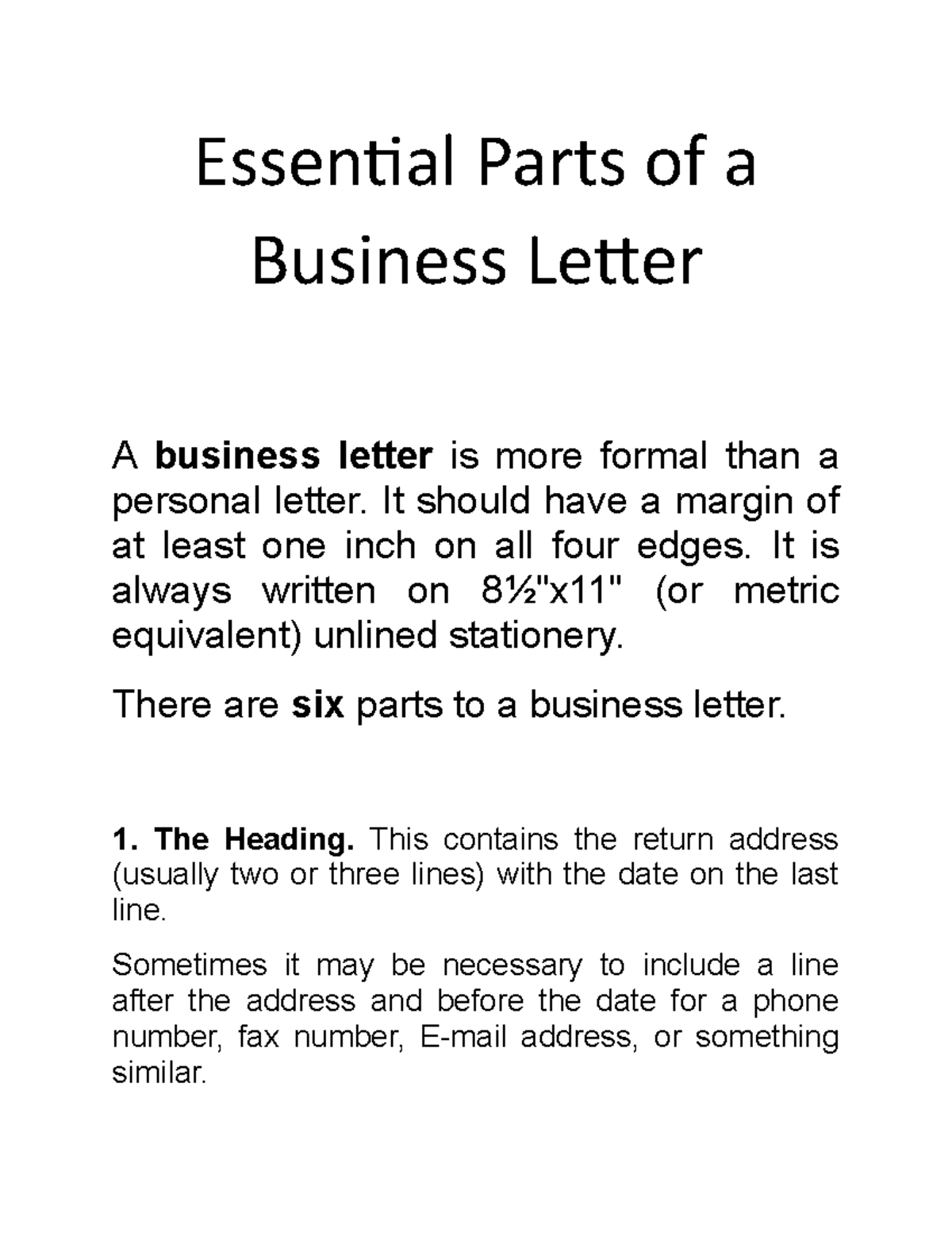 solution-characteristics-and-elements-of-a-business-letter-studypool