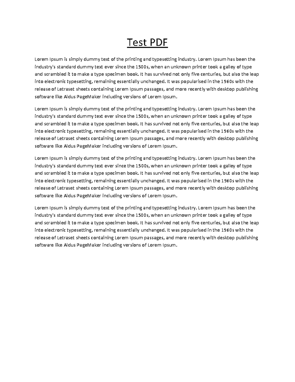Document - test - Test PDF Lorem Ipsum is simply dummy text of the ...