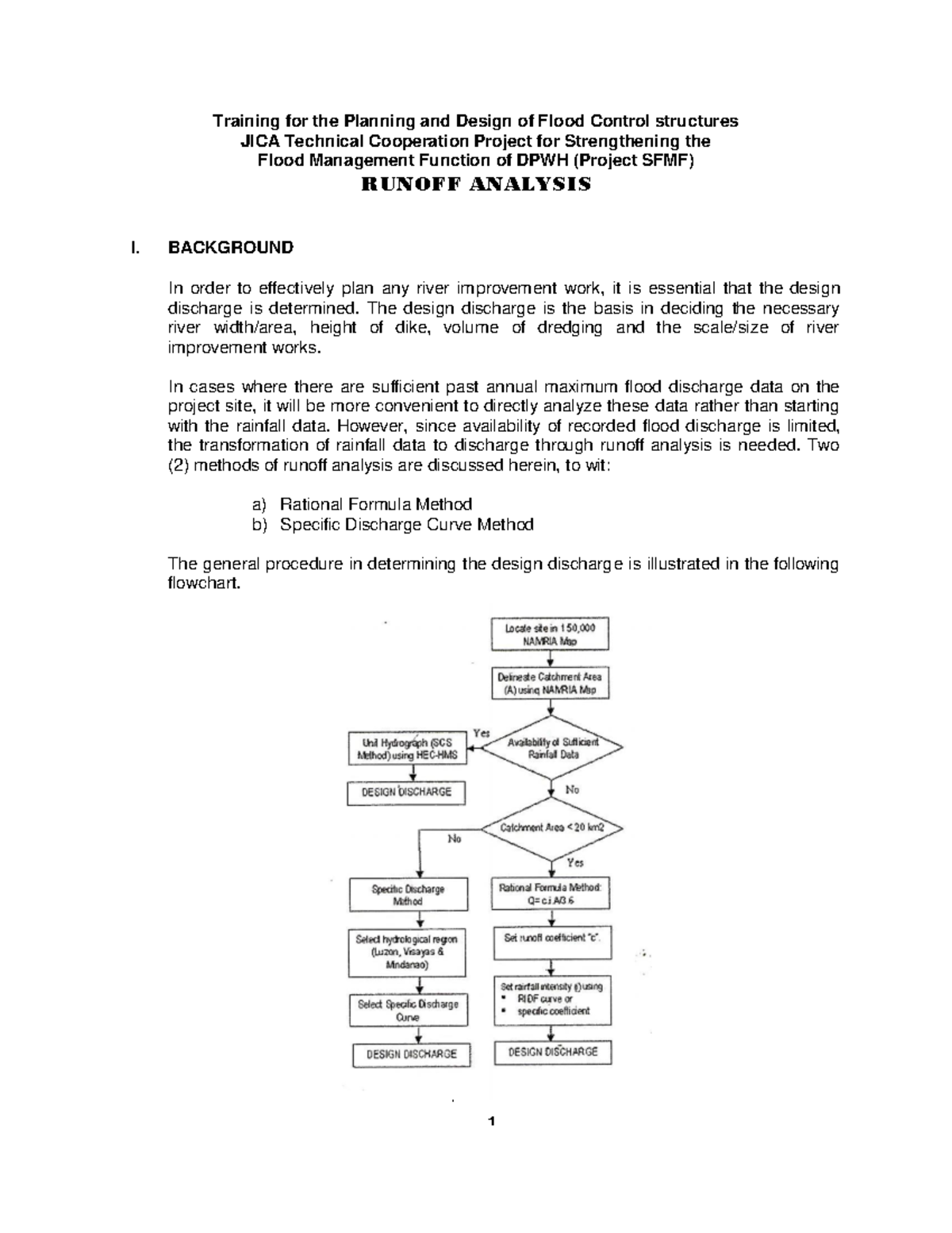 Training for the Planning and Design of Flood Control structures ...