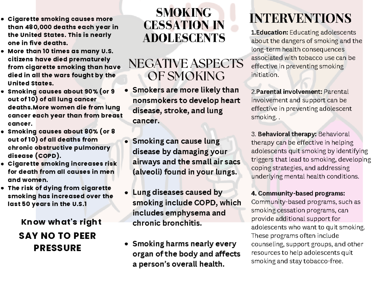 Matthew Ortiz Peds Teaching Assignment - NEGATIVE ASPECTS OF SMOKING ...