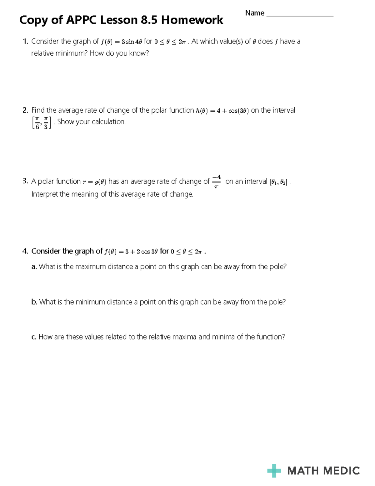 Review 8.5 for test - Copy of APPC Lesson 8 Homework Name ...